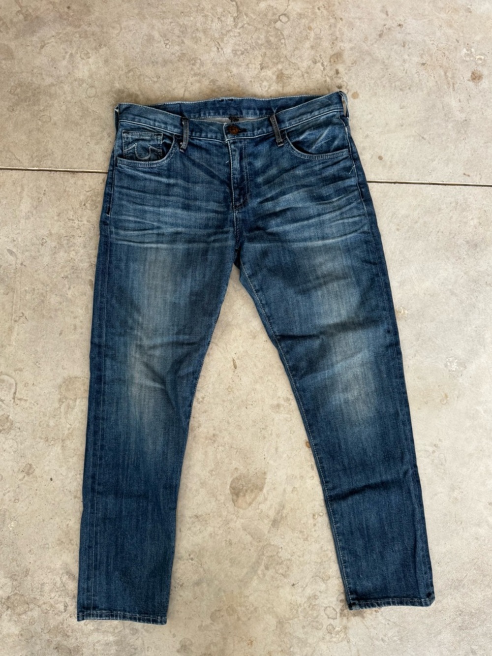 True Religion Selvedge Audrey Medium Blue Washed Jeans Sz 29